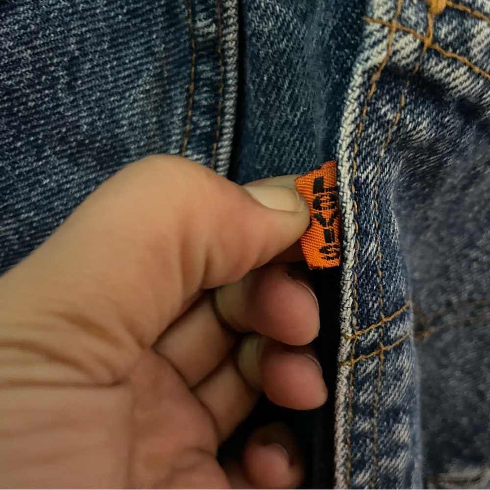 Vintage 90s 501 Levi’s orange tab cut off denim high waisted mom shorts - Picture 6 of 8